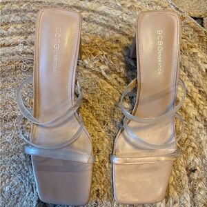 BCBGeneration Beige Strappy Heels